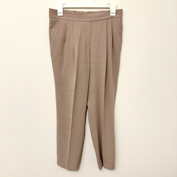 Aritzia Babaton Cohen Pant Size 4 Neutral Tan Brown Pleated Dress Pants - Picture 2 of 6